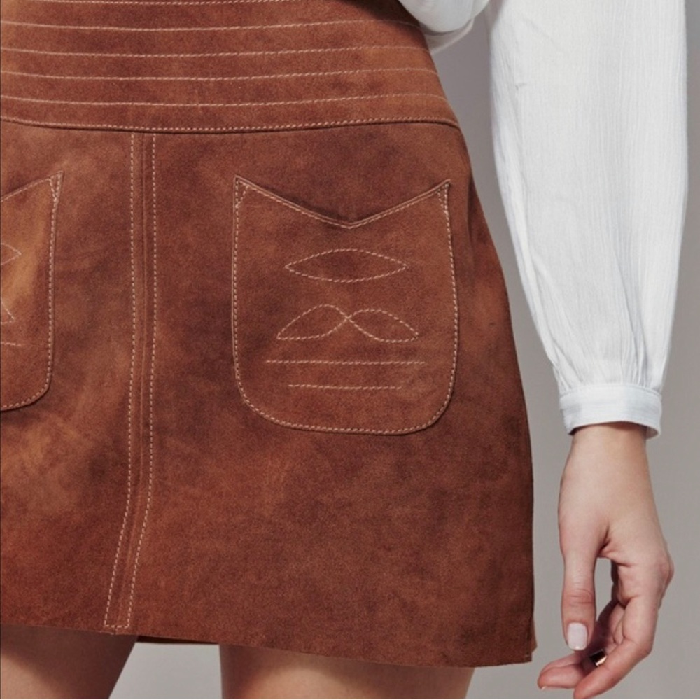Free People Brown Suede Mini Skirt